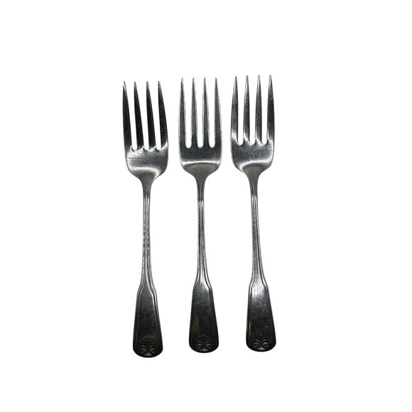 Set Of 3 Oneida deluxe Roger’s Silver Colonial Mood Stainless Steel Salad Forks - Picture 1 of 4